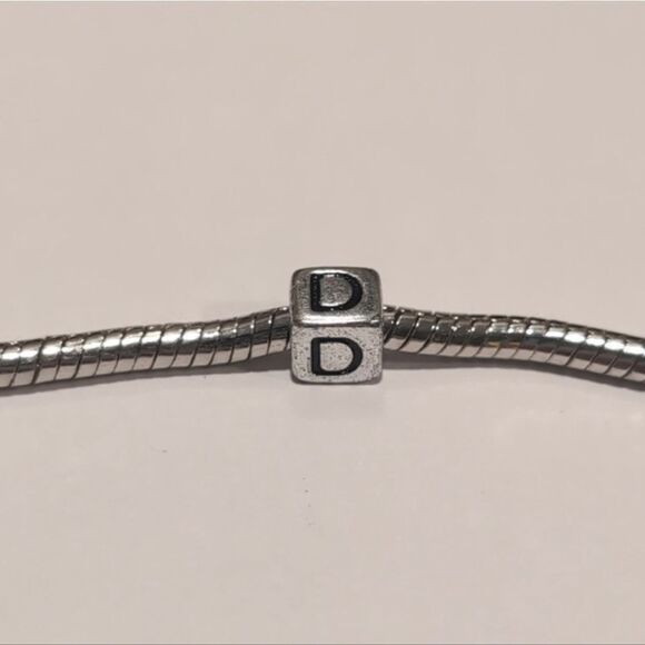 Silver D Spacer Charm for Pandora‎ Style Bracelet - Picture 4 of 5